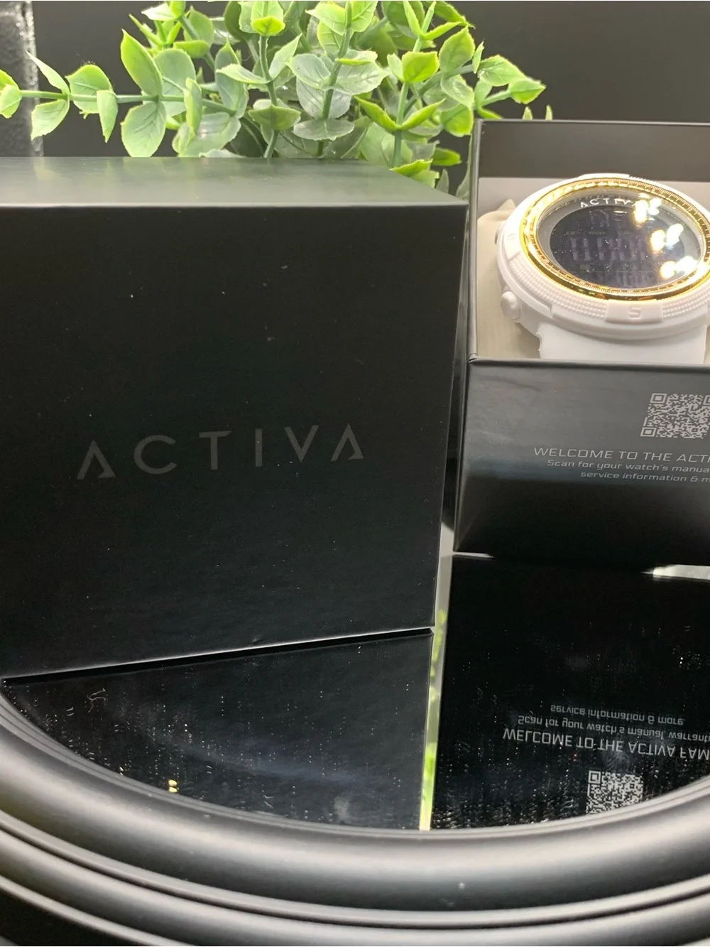 Ativa White and Gold Round Digital Sports Watch with Silicone Band